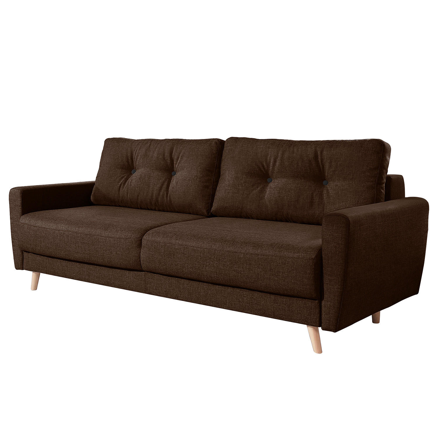 3-SITZER SOFA - Dunkelbraun, Textil (220/90/90cm) - home24