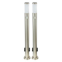LED STEHLAMPE BOSTON Silber Modern 2er Set - Silberfarben, Metall (7.6/7.6/110cm) - Globo Lighting