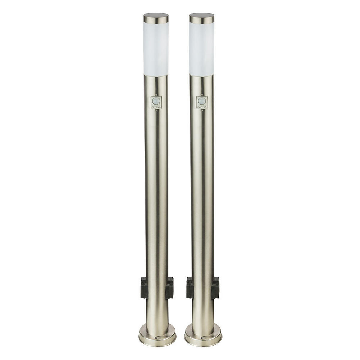 LED STEHLAMPE BOSTON Silber Modern 2er Set - Silberfarben, Metall (7.6/7.6/110cm) - Globo Lighting