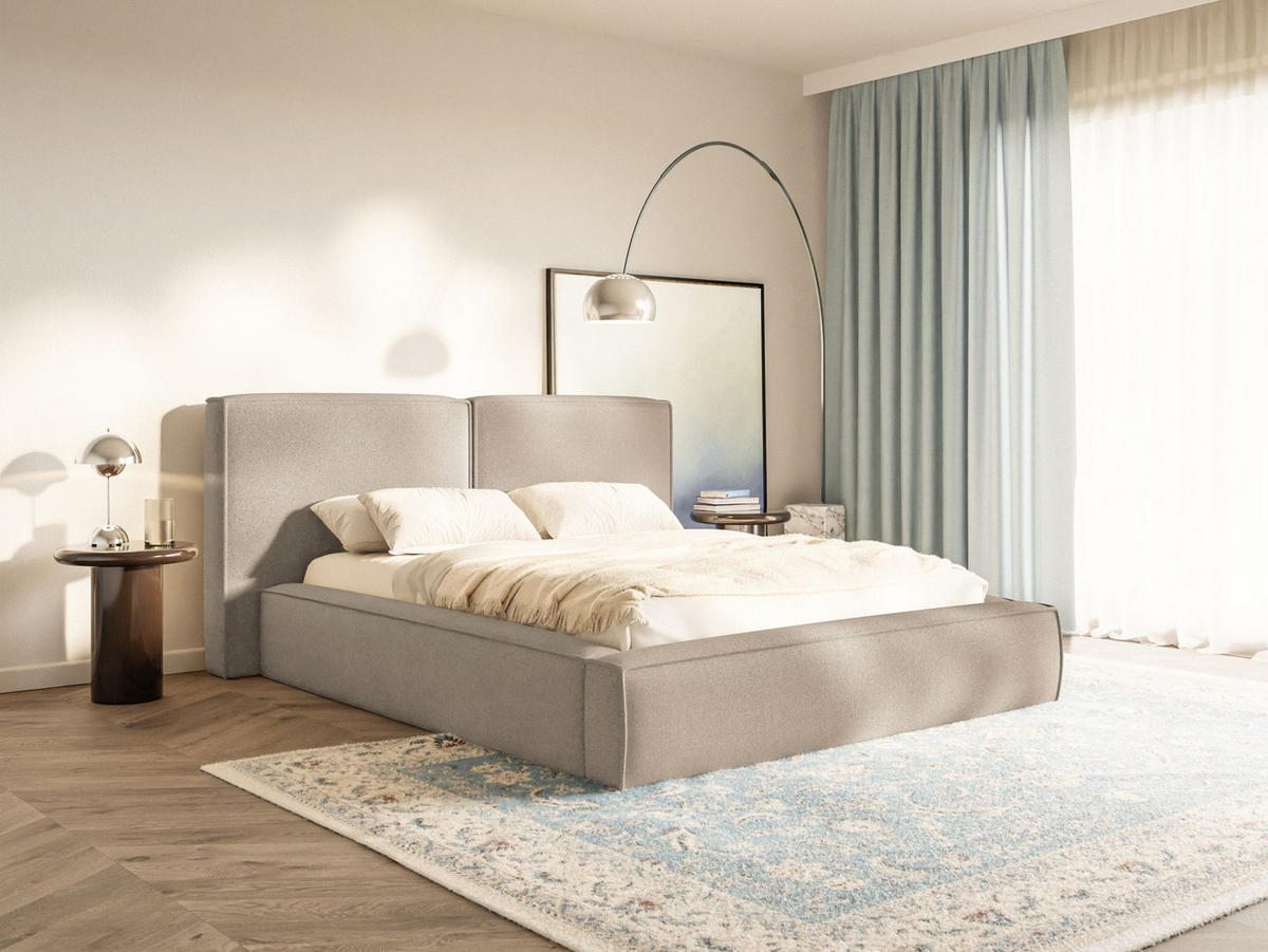 POLSTERBETT Tilves Beige 160x200 cm - Beige/Schwarz, Kunststoff/Textil (160/200cm) - Selsey