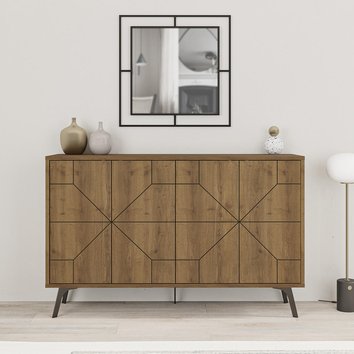 SIDEBOARD 4 Türen L123 cm - Dune - Eichefarben, Holzwerkstoff (35/77.4/123cm) - Calicosy