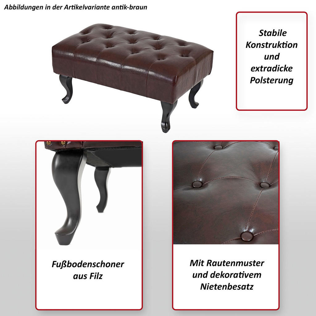 Thumbnail - MCW Ottomane, Braun, Textil, 77x39x47 cm, Wohnzimmer, Hocker, Sitzhocker