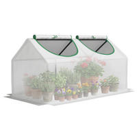 MINI-GEWÄCHSHAUS, 2 aufrollbare Fenster, HDPE 140g/m², 120x60x60cm, Weiß - Multicolor, Kunststoff (120/60/60cm) - FORIOUS