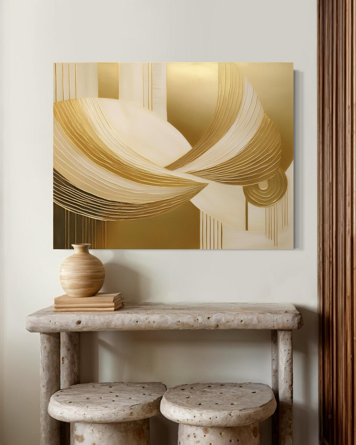 WANDBILD abstraktion gold 3d - Goldfarben, Textil (60/40cm) - Feeby