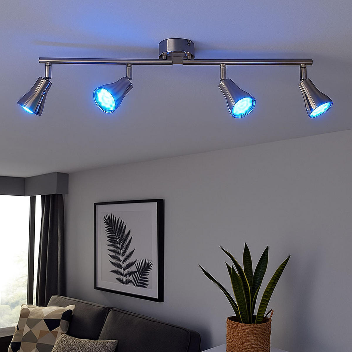 LED DECKENLEUCHTE GROSETTO Silber - Silberfarben, Metall (62.5/8/16cm)