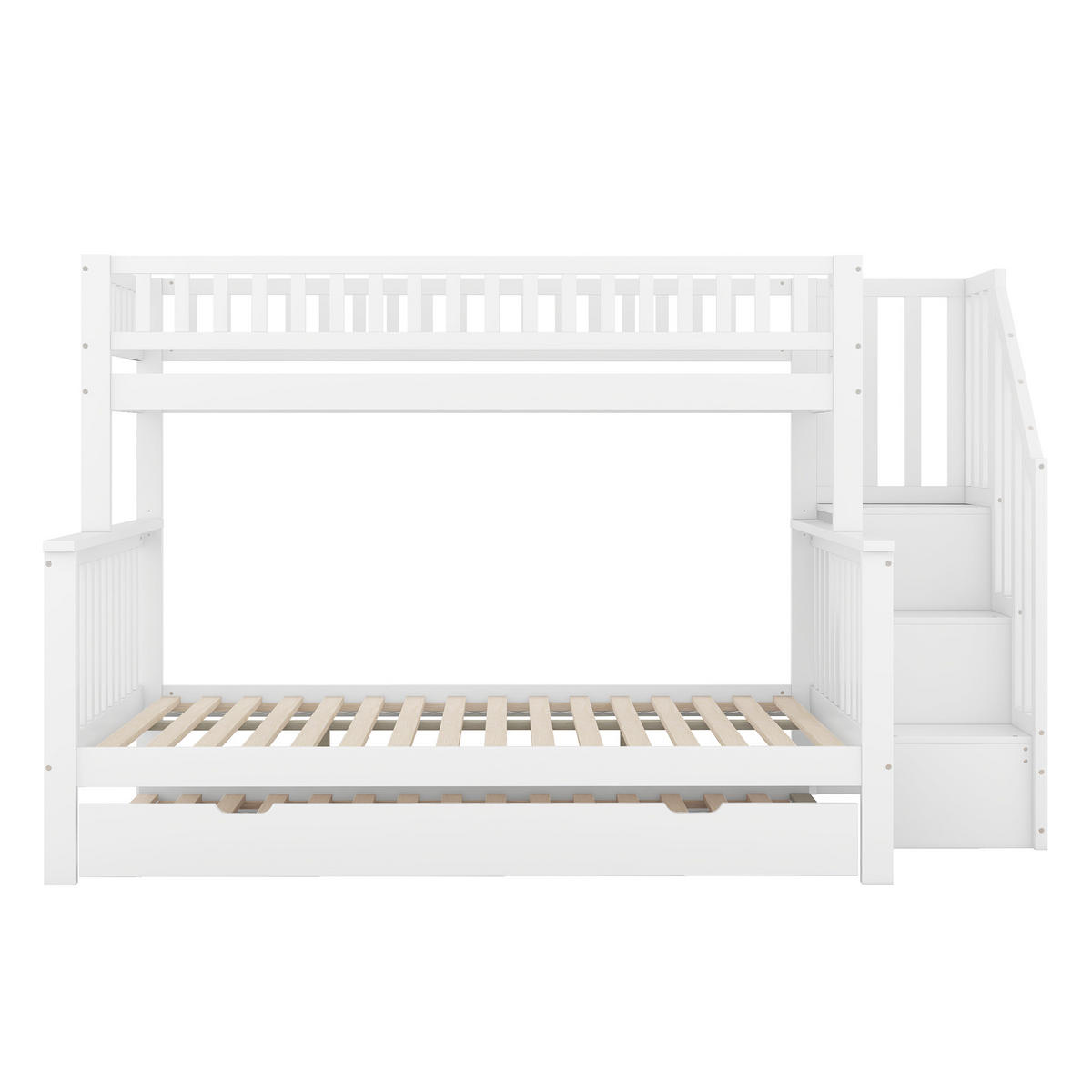 ETAGENBETT Kiefernholz 90x200/140x200 cm Weiß - Weiß, Holz (90/200cm) - ComfortXL