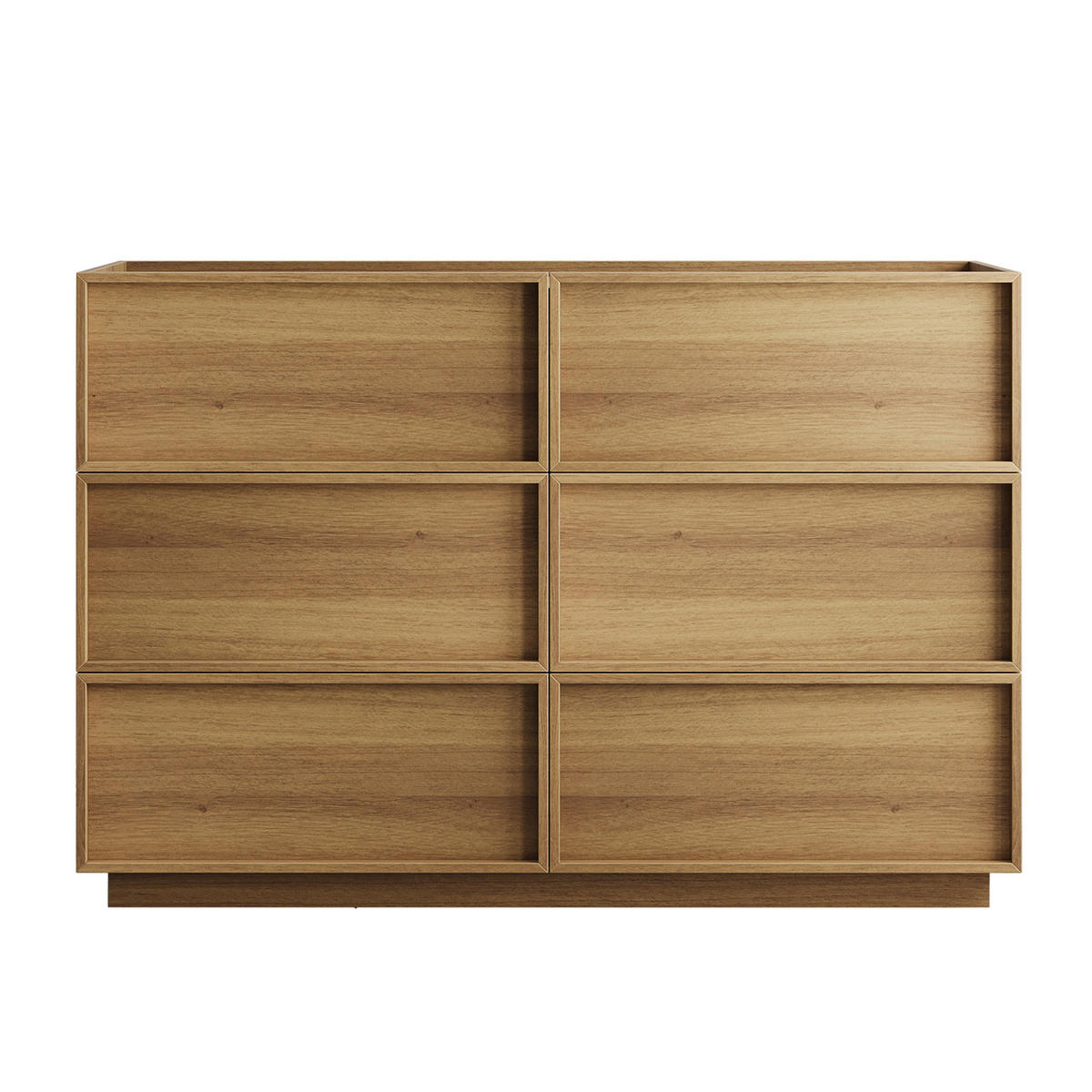 SIDEBOARD Holz Kommode mit 6 Schubladen, Eiche 115x48x78 cm - Eichefarben, Holzwerkstoff (115/78/48cm) - Urban Meuble