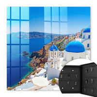 SCHLÜSSELBOX Schwarz 30x30 cm- Türöffnung nach rechts - Griechische Insel - Blau, Metall (30/30/5cm) - TULUP