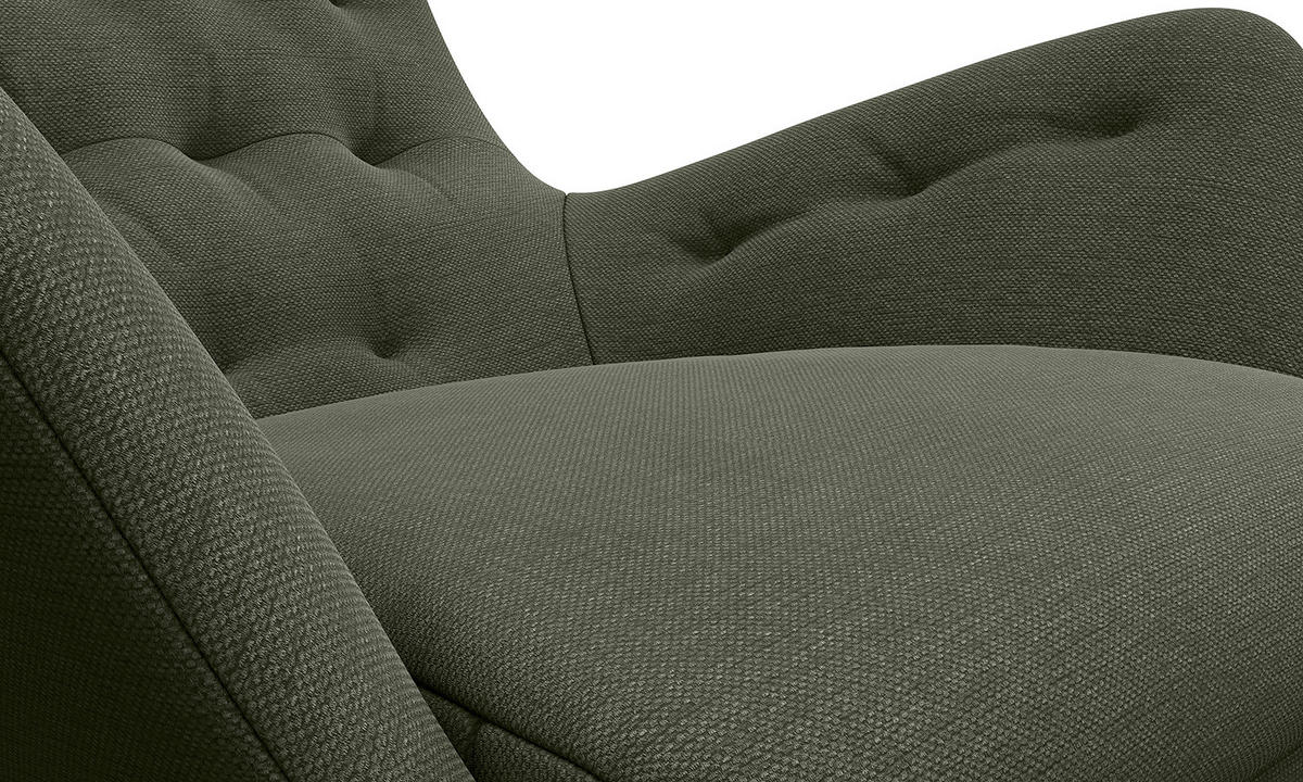 SESSEL - Webstoff - Schwarz/Grau, Eichenholz/Holz (85/101/93cm) - home24