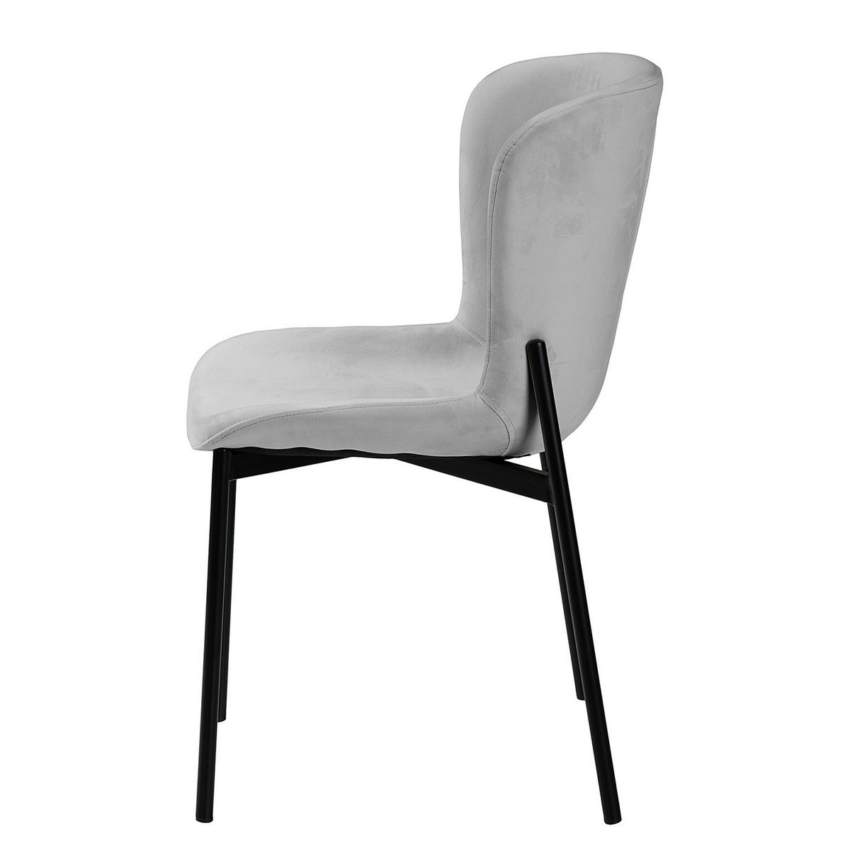 POLSTERSTUHL - 2er-Set - Hellgrau/Schwarz, Textil (52/79/49cm) - home24