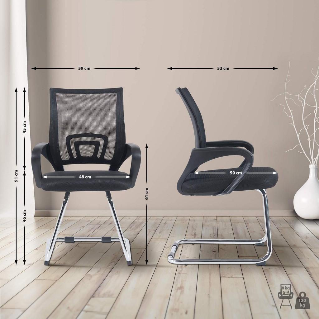 Thumbnail - CLP Schwingstuhl, Schwarz, Textil, 59x91x53 cm, Esszimmer, Stühle, Esszimmerstühle, Schwingstühle