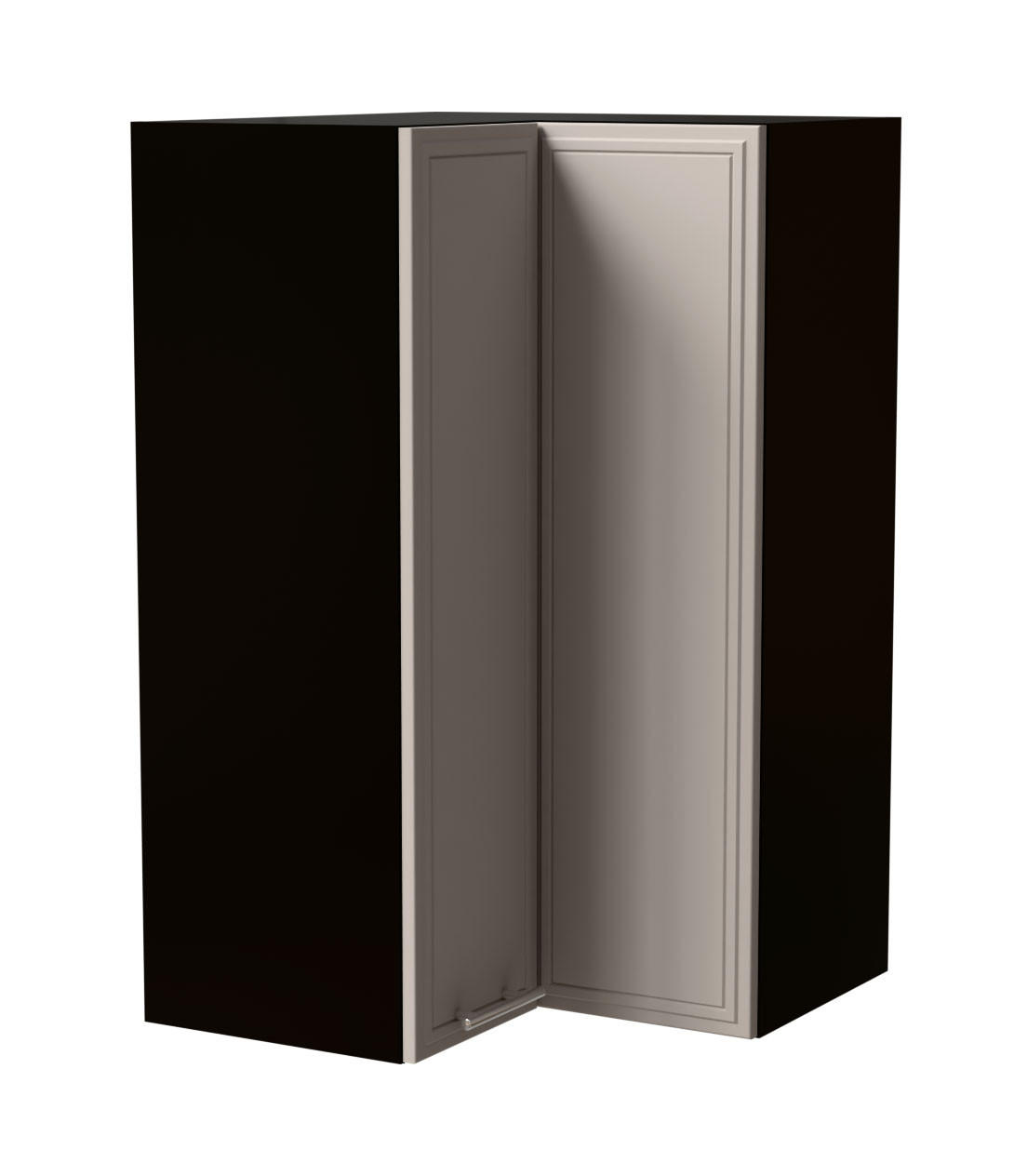 ECKHÄNGESCHRANK Salo W14/60 Schwarz / Kaschmir Matt 60 / 60 / 96cm - Kaschmir/Schwarz, Holz/Holzwerkstoff (60/96/60cm) - Feldmann-Wohnen