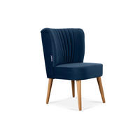 COCKTAILSESSEL DUCO auf hohen Beinen, Marineblau/Eiche - Eichefarben/Dunkelblau, Holz/Textil (63/89/65cm) - KONSIMO®