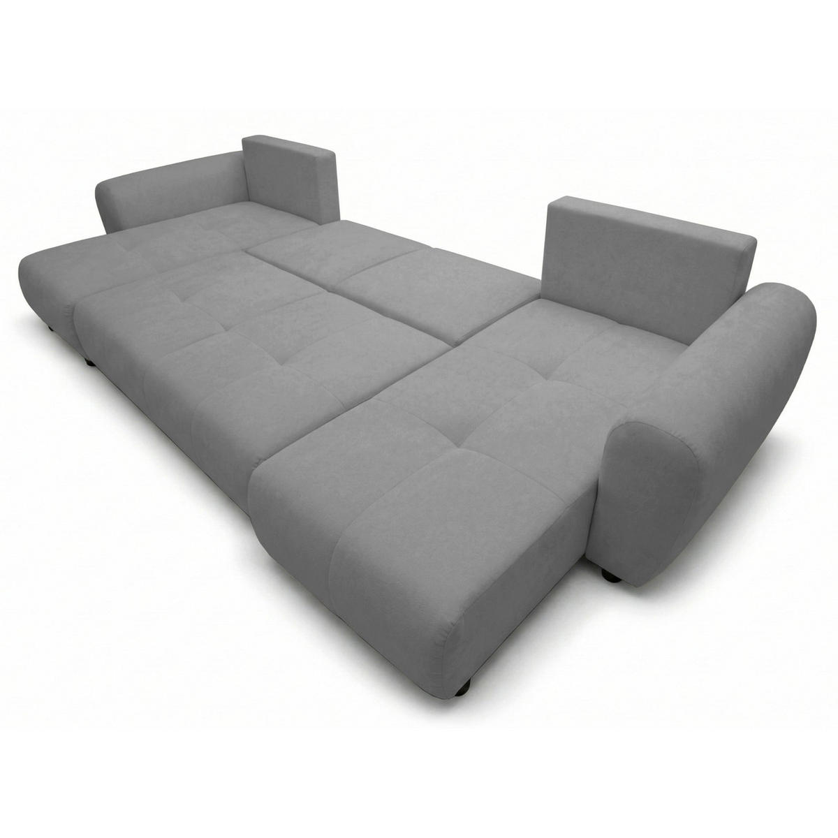 ROHOVÁ SEDAČKA U Olido šedý samet - šedá, textil/plast (315/82/150cm) - Selsey