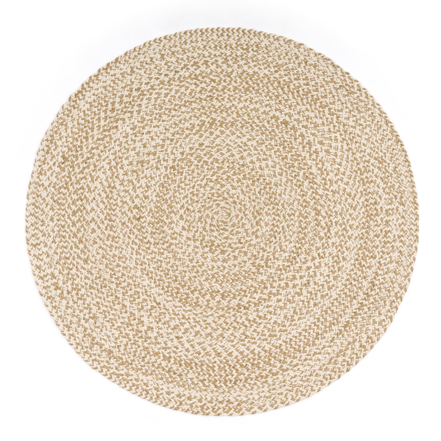 BAUMWOLLTEPPICH Boho wendbar schmutzabweisend Beige Rund 120D - Beige, Textil (120/120cm) - KADIMA DESIGN