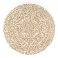 BAUMWOLLTEPPICH Boho wendbar schmutzabweisend Beige Rund 120D - Beige, Textil (120/120cm) - KADIMA DESIGN