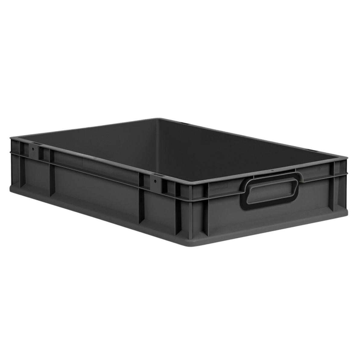 EUROBOX NextGen Color 12x40x60 cm 23 Liter Griffe schwarz zu, Schwarz - Anthrazit/Schwarz, Kunststoff (40/12/60cm) - PROREGAL