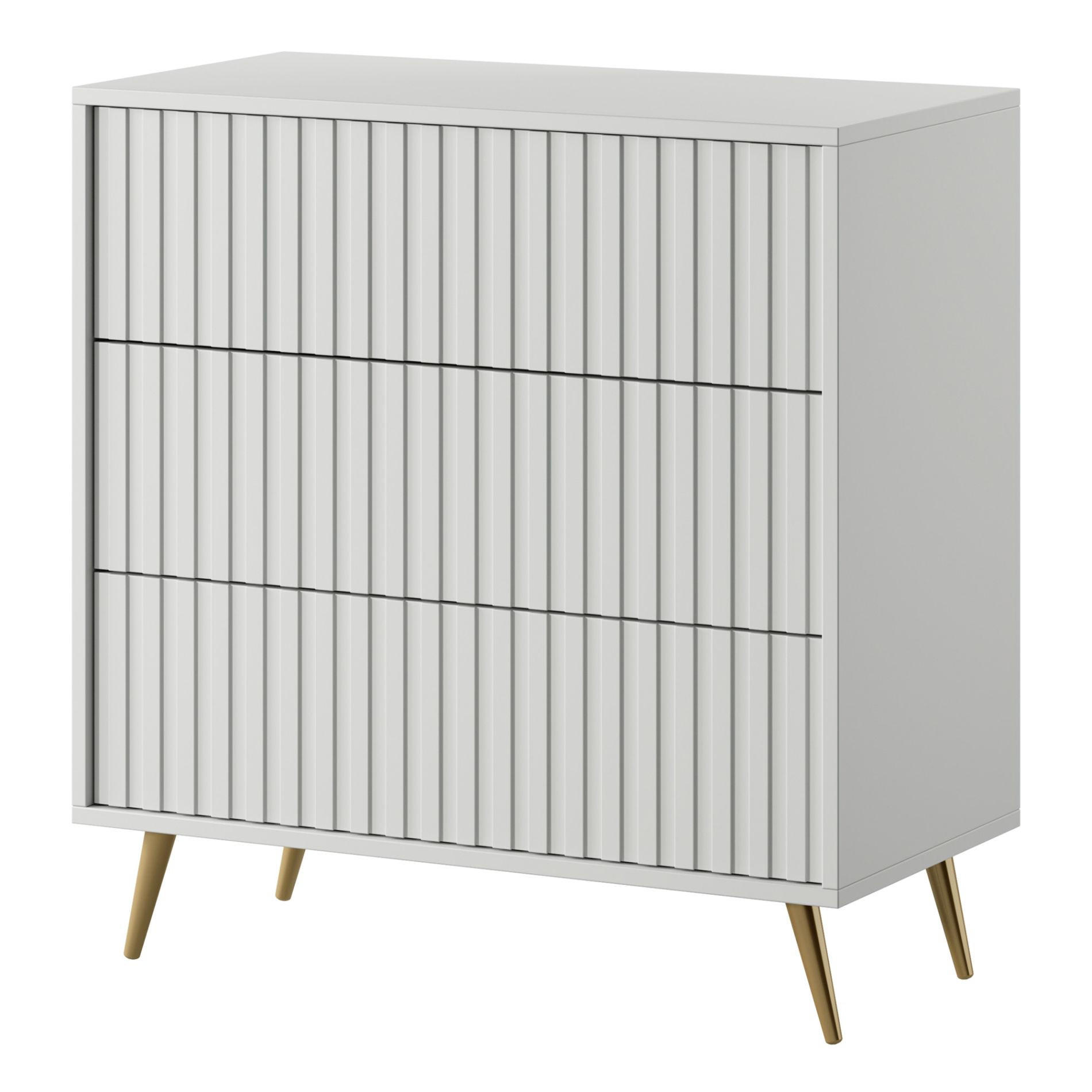 SIDEBOARD Bello weiß mit goldenen Beinen, 79 cm - Goldfarben/Weiß, Holzwerkstoff/Metall (79/78/38cm) - Selsey