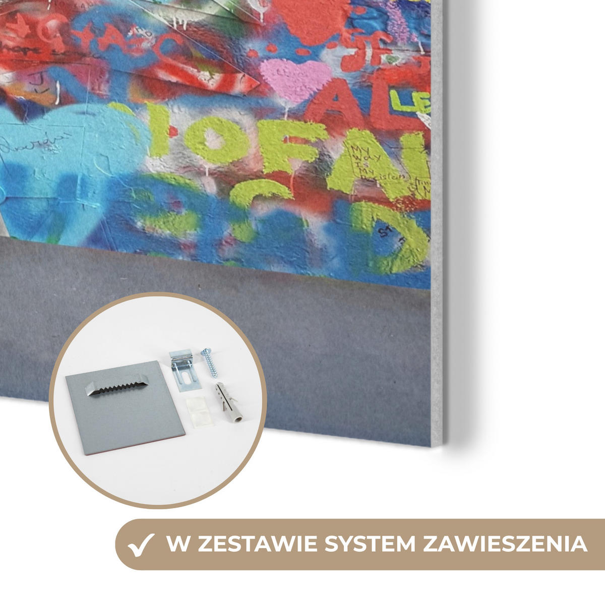 AKUSTIKBILD Graffiti - Junge - Ilussie - Straßenkunst Wanddeko 70x100 cm - Hellgrau, Textil (70/100/0.9cm) - MuchoWow