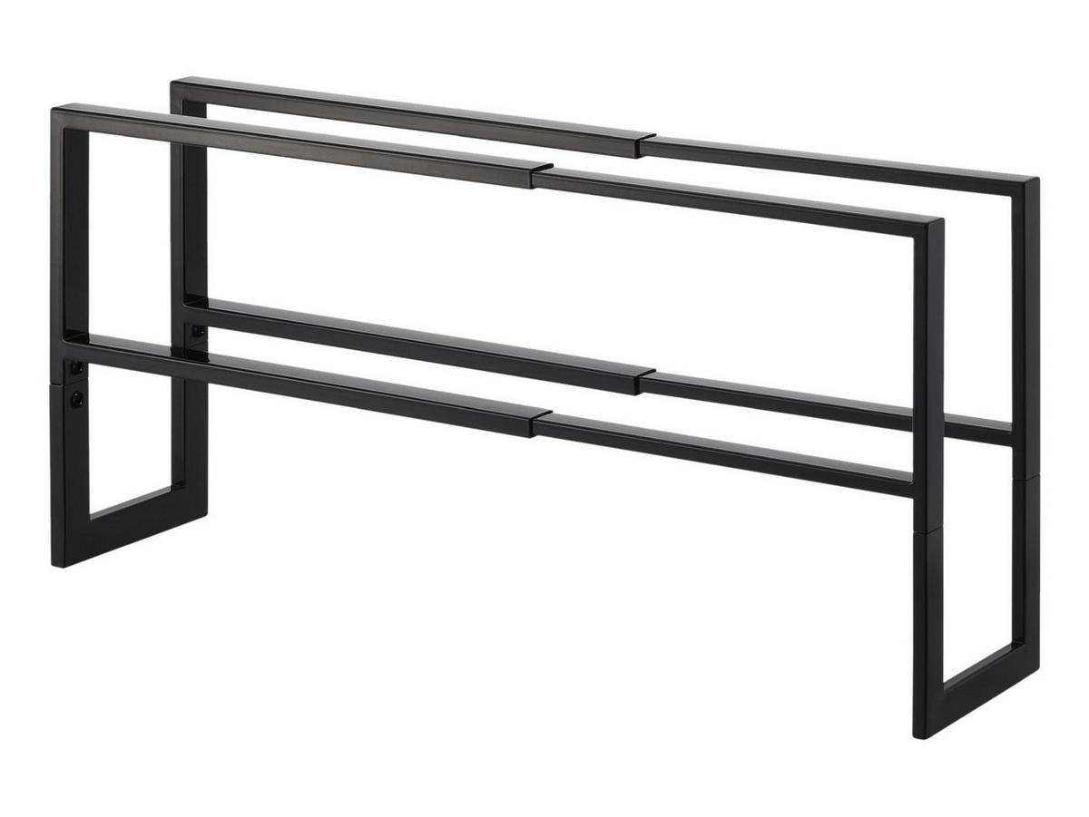 SCHUHREGAL Line schwarz 38/30/15 cm ausziehbar bis 70cm - Schwarz, Metall (38/30/15cm) - Yamazaki