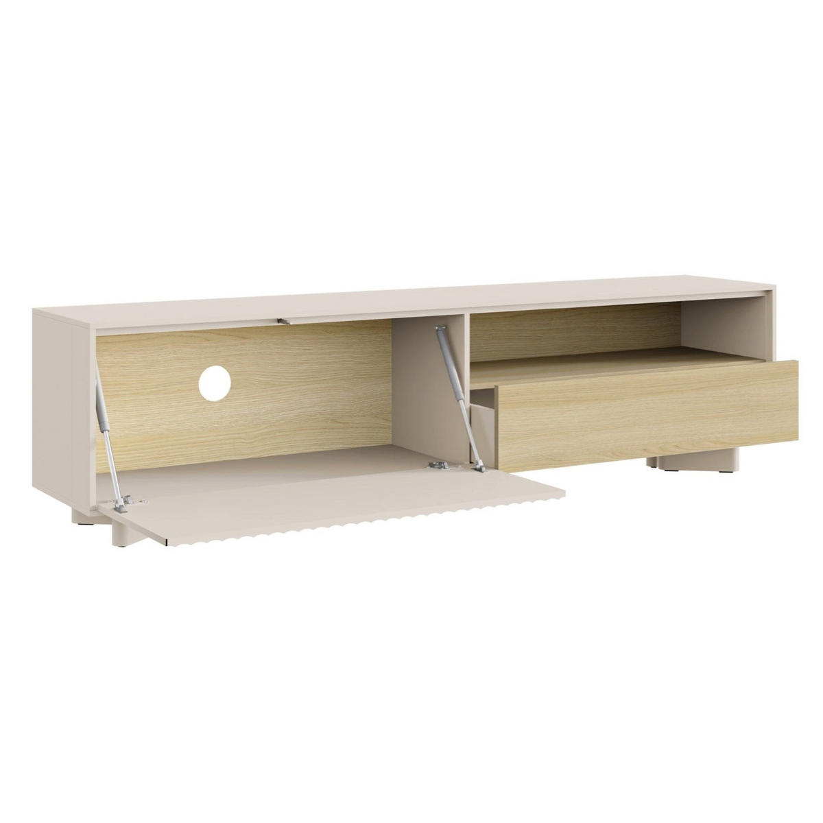 TV stolek Distria Kašmírově šedý 175/46/35 cm - béžová/šedohnědá, kompozitní dřevo (175/46/35cm) - Selsey