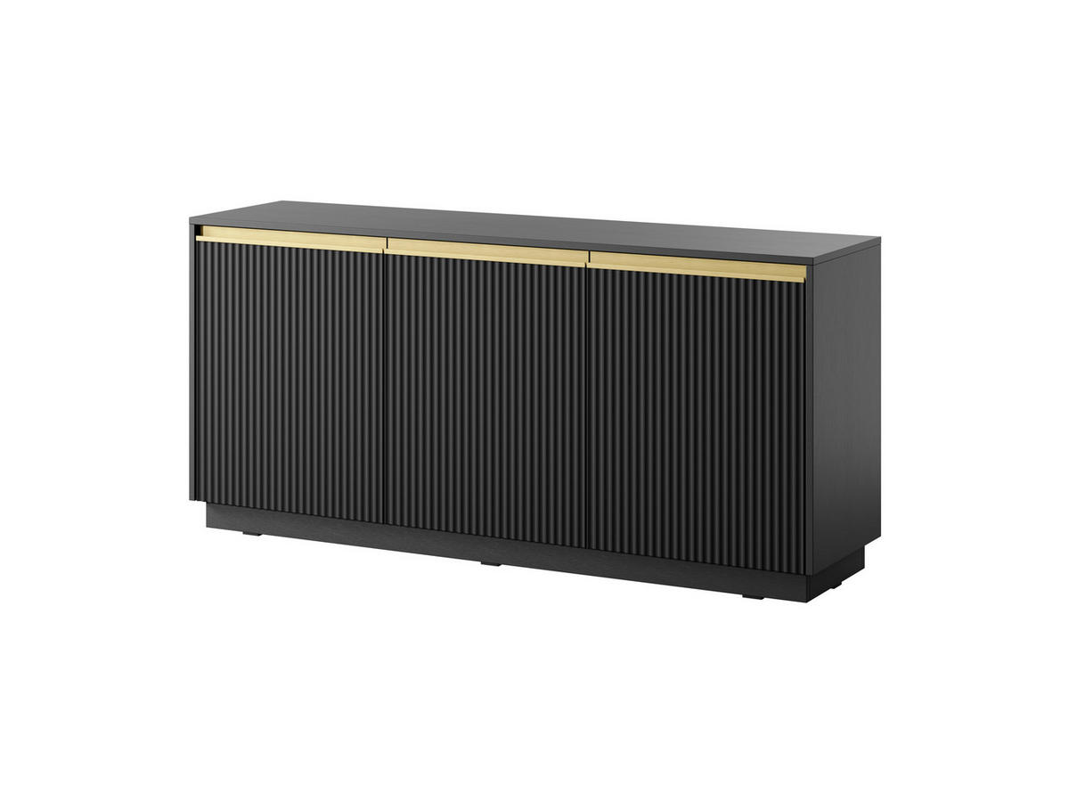 KOMMODE - Kommode Delu K154 - Schwarz - Schwarz, Holzwerkstoff (154/72/39cm) - Möblo