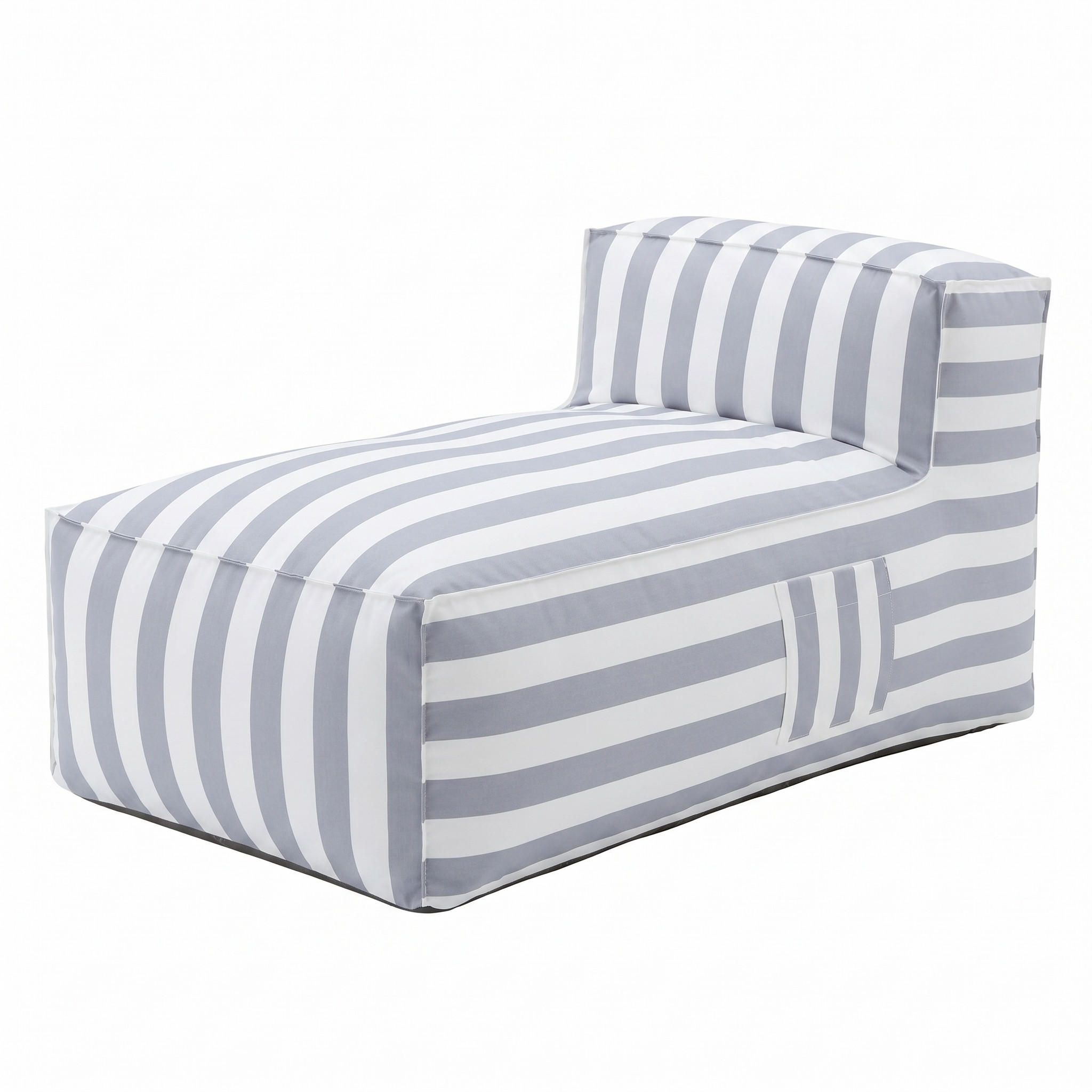 OUTDOOR Ottomane - Sitzsack SOFT mit Rückenlehne für Garten & Terrasse, Grau - Grau, Textil (70/75/150cm) - Muffo