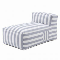 OUTDOOR Ottomane - Sitzsack SOFT mit Rückenlehne für Garten & Terrasse, Grau - Grau, Textil (70/75/150cm) - Muffo