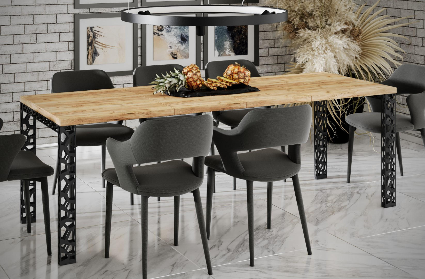 ESSTISCH Matio ausziehbar bis 220 cm - Eiche Bianco, Holzwerkstoff (130/80/76cm) - Endo-Moebel