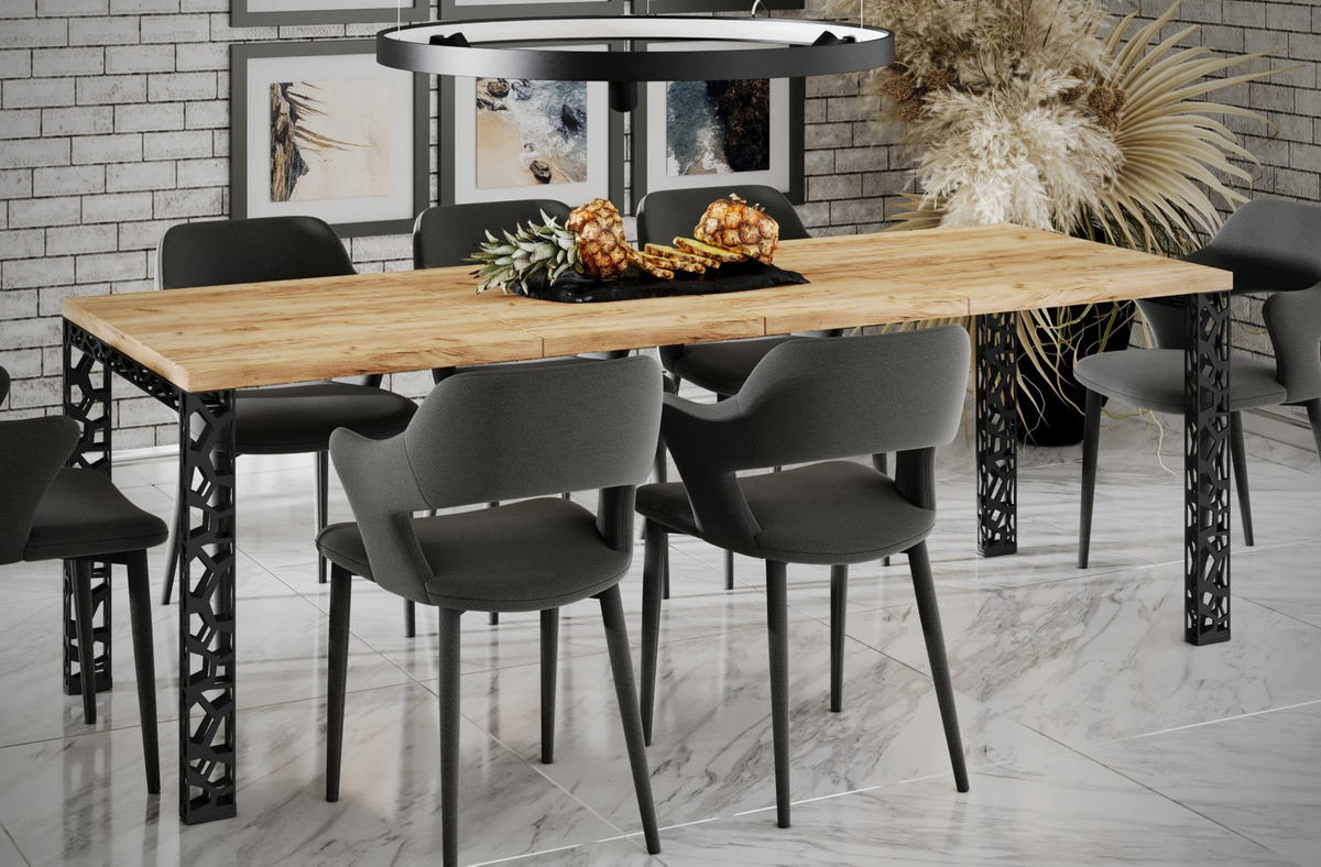 ESSTISCH Matio ausziehbar bis 265 cm - Eiche Bianco, Holzwerkstoff (130/80/76cm) - Endo-Moebel