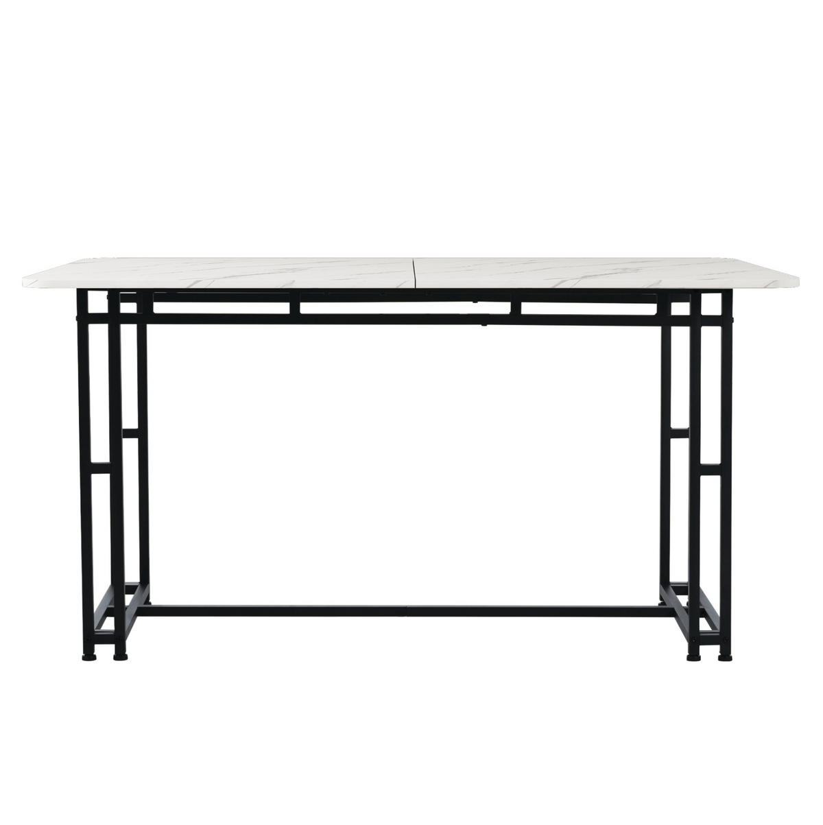 ESSTISCH MDF mit Schwarzen Metallgestell, 140/80/74 cm, Schwarz/Weiß - Schwarz, Holzwerkstoff (140/80/74cm) - Redom