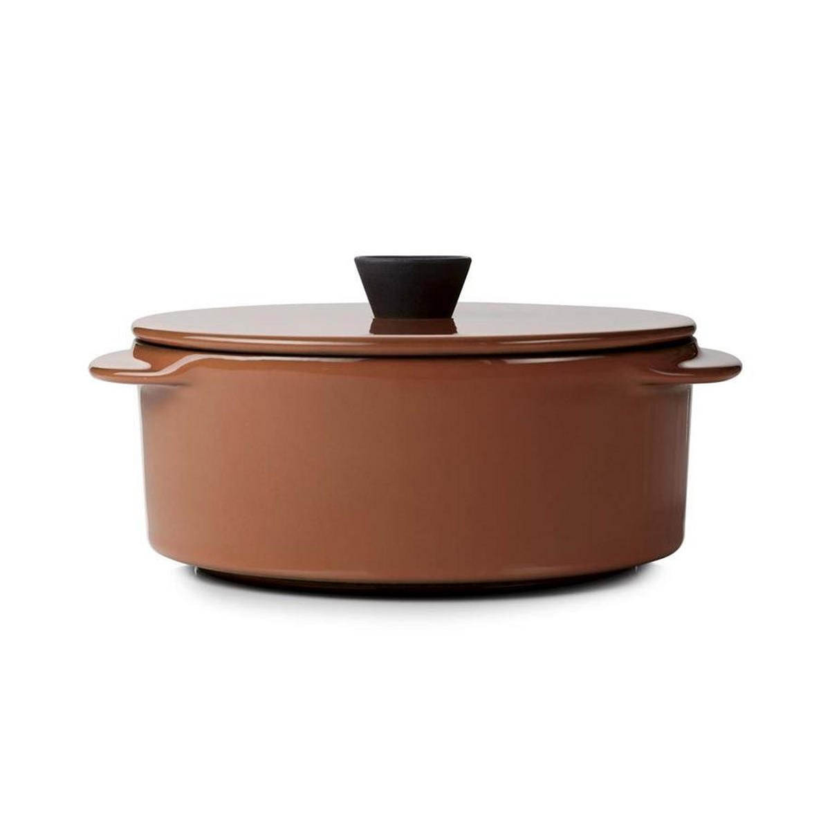 KASSEROLLE MIT DECKEL CARACTERE 25 cl Zimt - Braun, Keramik (12cm) - Revol Porcelaine France
