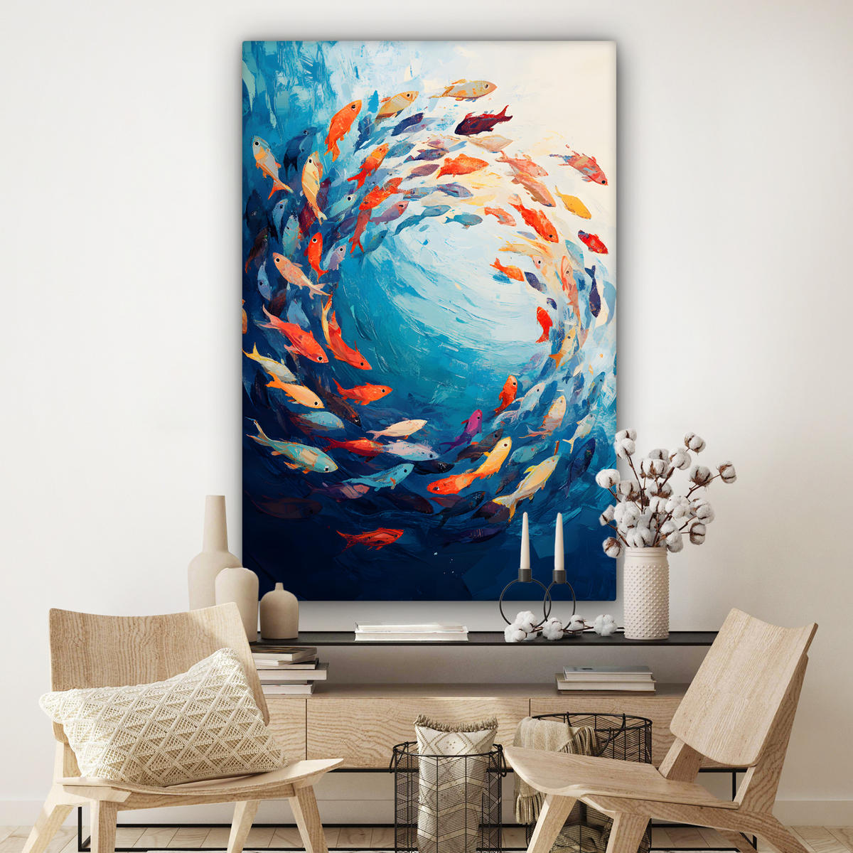 SLIKA NA PLATNU Morje 90x140 cm - svetlo modra, tekstil (90/140cm) - MuchoWow