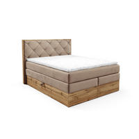 BOXSPRINGBETT Navel - Beige, Holzwerkstoff/Textil (140/200cm) - Fun Möbel
