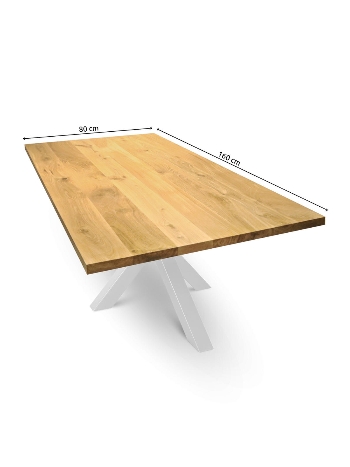 TISCHPLATTE 160 cm x 80 cm ohne Baumkante - Eichefarben, Holz (160/80/4cm) - holz4home®