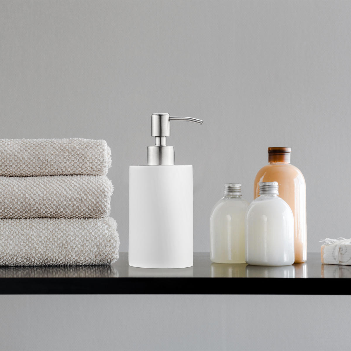 SEIFENSPENDER - Weiß, Kunststoff/Metall (7/16.5/8cm) - Relaxdays