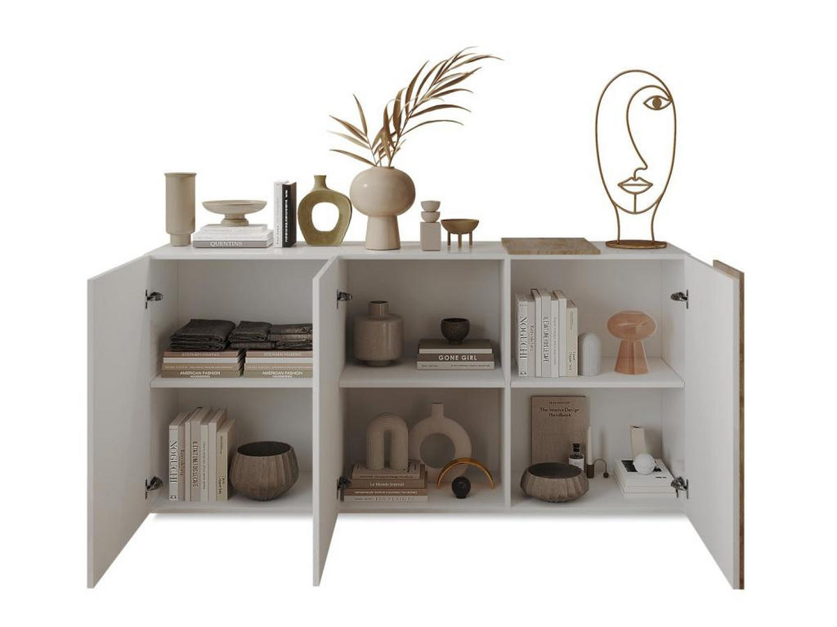 SIDEBOARD 3 Türen Pluton - L181 cm - Naturfarben, Holz (38/84.3/180.5cm) - Vente-Unique