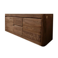 TV-BOARD Sheesham 147x40x58 rot-braun gebeizt TORONTO #100 - Dunkelbraun, Holz (147/58/40cm) - Massivmoebel24