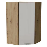 ECK-HÄNGESCHRANK Essen W4/10/60 Weiß Hochglanz / Eiche Artisan Matt 60 / 60 / 96cm - Weiß Hochglanz/Eiche Artisan, Holz/Holzwerkstoff (60/96/60cm) - Feldmann-Wohnen