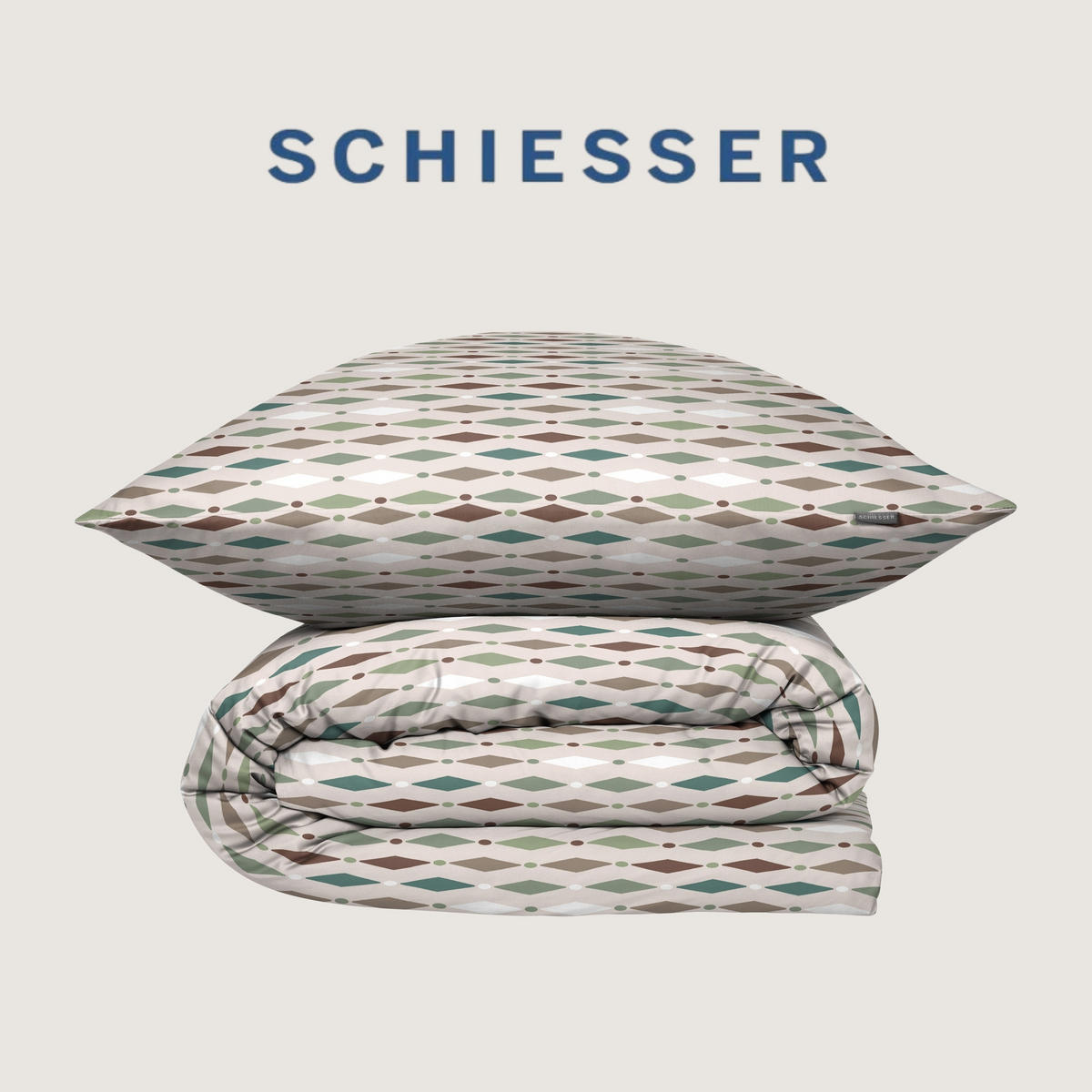 BETTWÄSCHESET Lotta - Renforcé - 2-teilig - 155 x 220 cm - Mint - Mintgrün, Textil (155/220cm) - SCHIESSER