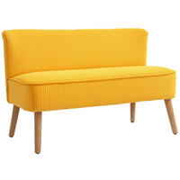 ZWEISITZER-SOFA DE-06459 Skandi Design, massiver Holzrahmen Gelb - Gelb, Holz/Textil (117/77/56.5cm) - ComfortXL