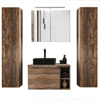 BADMÖBEL-SET 8-TLG. Puebla-56 - Braun, Holzwerkstoff (190/200/46cm) - Lomado