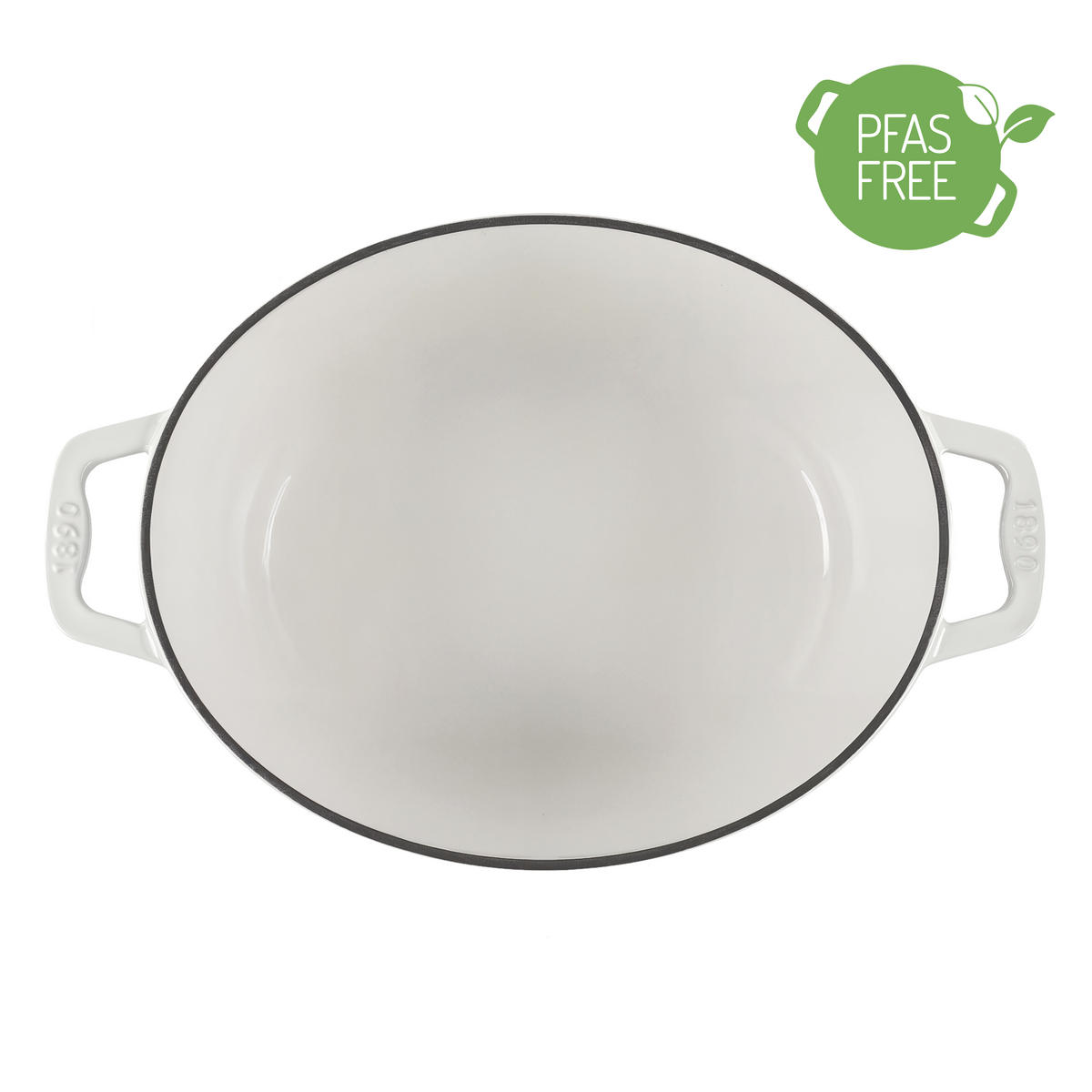 SCHMORTOPF IENA36 Beige, Runder Schmortopf aus emailliertem, Gusseisen 36 cm, Fassungsvermögen 7,7 L - Schwarz, Metall (46/34.8/18.5cm) - La Fonderie 1890