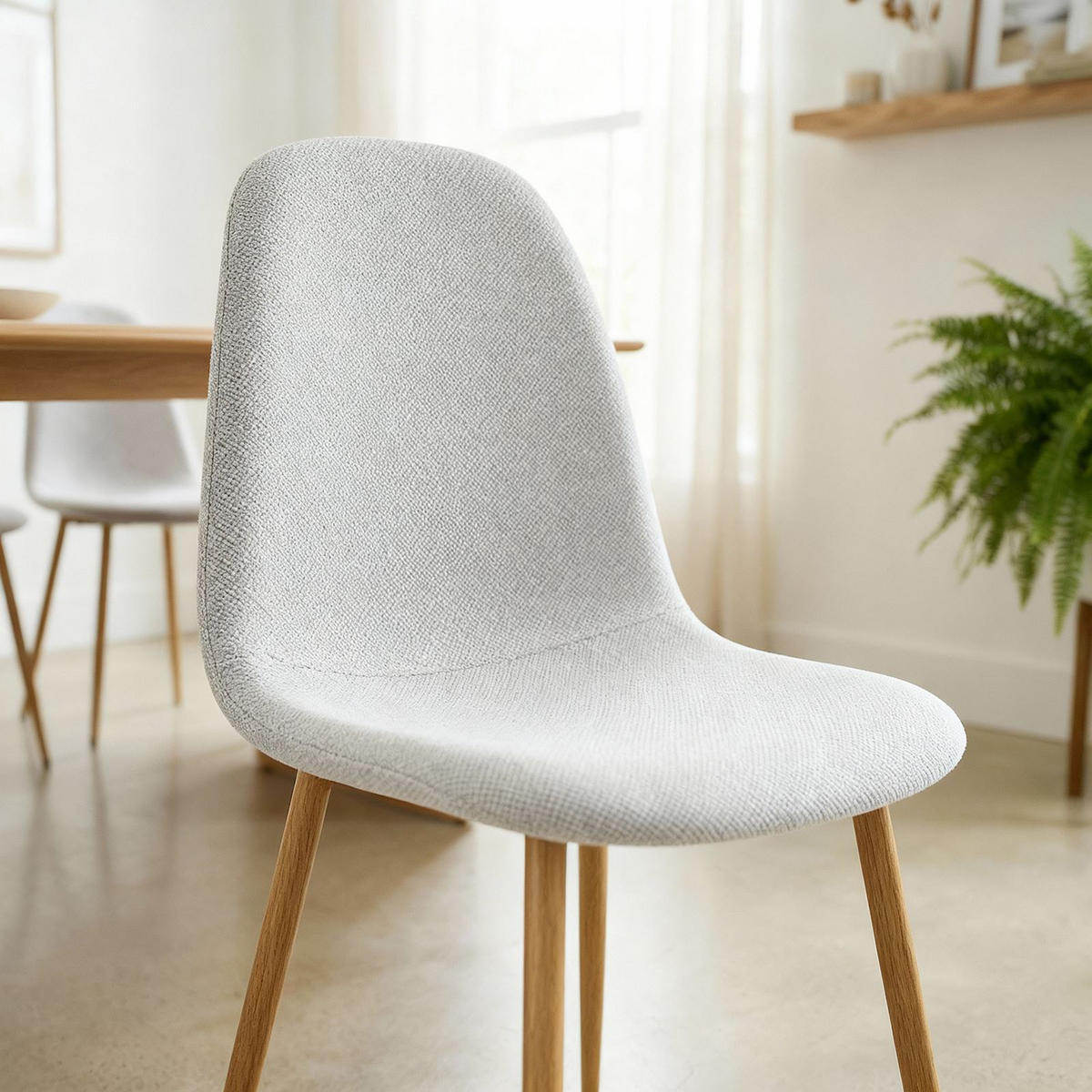 ESSZIMMERSTUHL PUNTA 4er-Set hellgrau - Hellgrau, Textil (45/86/53cm) - IDIMEX