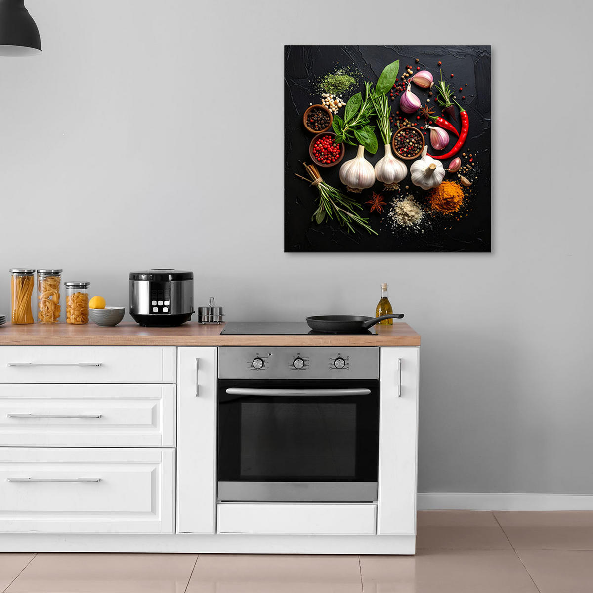 LEINWANDBILD Essen & Trinken 50x50cm - Multicolor, Textil (50/50cm) - Feeby