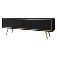 TV-LOWBOARD Tori 02 - Goldfarben/Schwarz, Holzwerkstoff/Metall (150/50/40cm) - MIRJAN24