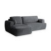 ECKSOFA SENTI P L-S Grau Kordstoff mit Schlaffunktion - Grau, Holz (246/148cm) - MASSENO