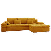 ECKSOFA Bangkok, Seite: Rechts - Silberfarben/Orange, Holz/Textil (310/175cm) - MIRJAN24