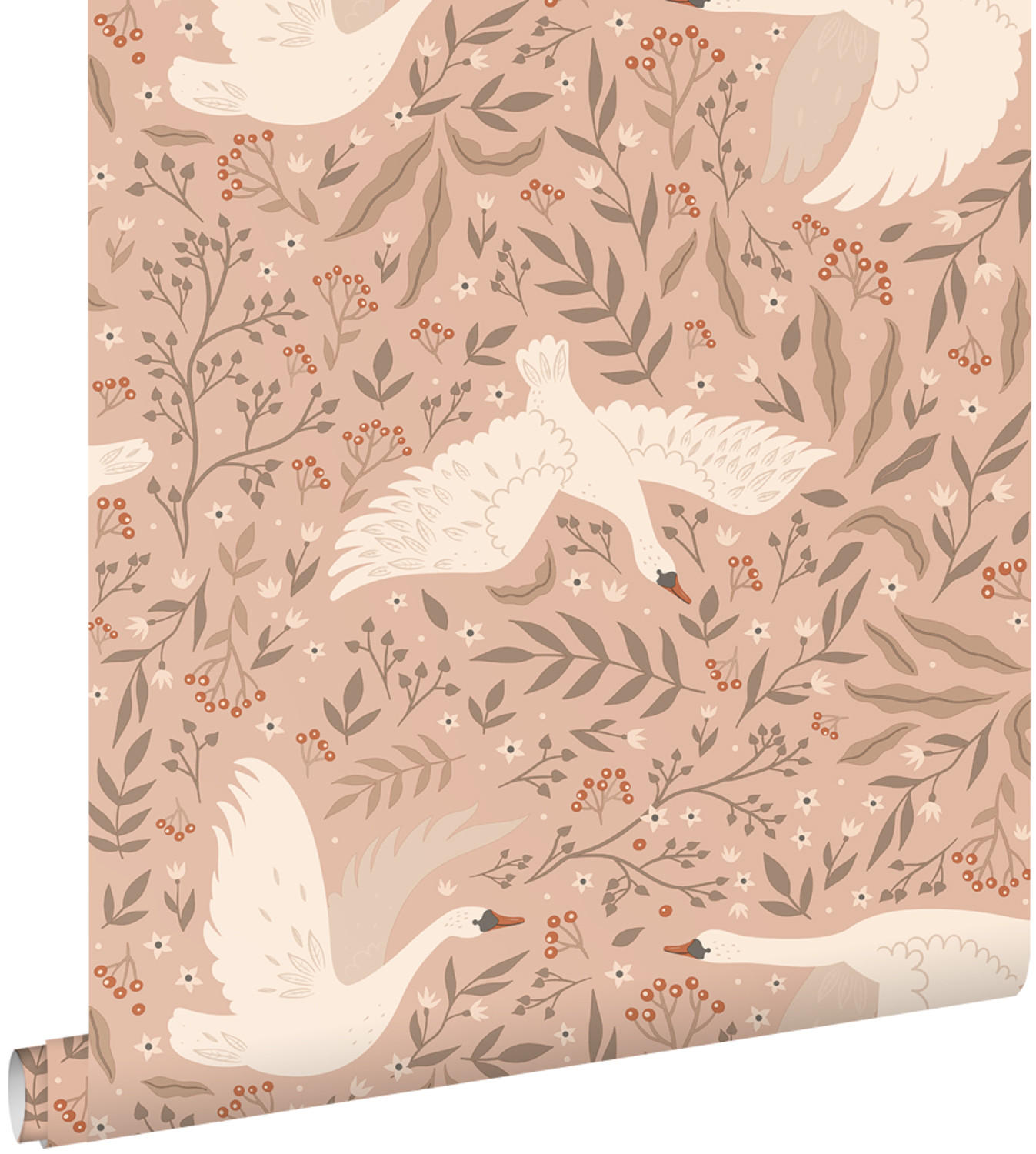 TAPETE Schwäne 53 cm x 10.05 m - Terracotta, Papier (53/0.1cm) - ESTAhome