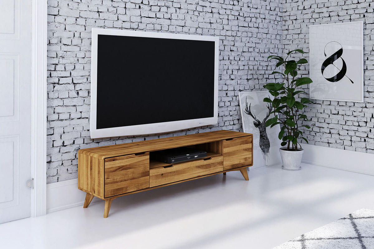 GREG HIFI-SCHRANK Wildeiche - Wildeiche, Holz (180/48/40cm) - byoak